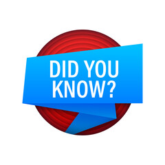 Ribbon banner with text Did you know, poster in pop art style. Vector stock illustration.