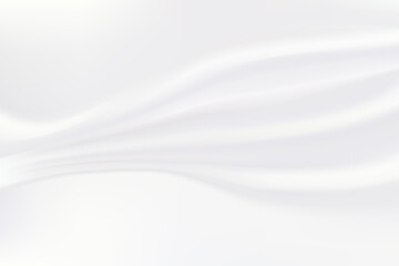 White Background with Soft Waves. Realistic Luxury Texture. Clean Silky Cloth.