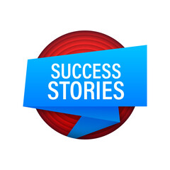 Success stories banner. Vector banner. Announcement. Label with Success stories message in bubble speech banner.