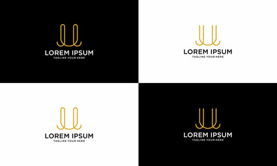 Elegant line curve vector logotype. Premium letter U logo design. Luxury linear creative monogram. © Anthea