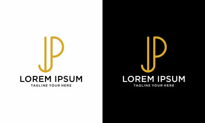 Elegant line curve vector logotype. Premium letter P logo design. Luxury linear creative monogram on a white and black background.