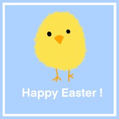 Easter postcard with chicken 