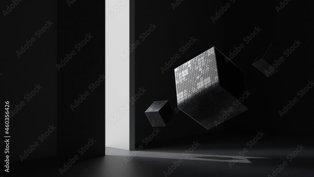 Aufkleber cube and the light, 3d rendering.