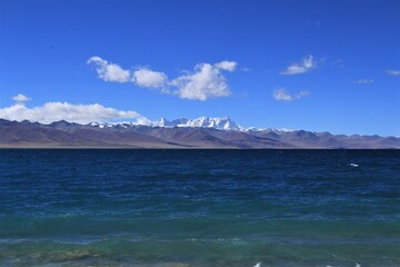 Tibet Beautiful Views Mountain Rock Beach Sea