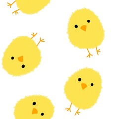 Seamless Easter pattern with chicken 