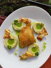 fish with salad