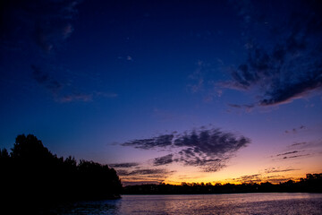 sunset over the lake