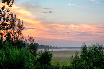 Fototapeta premium sunset over the river