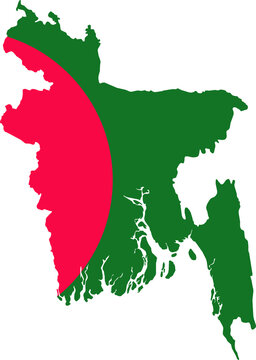 recommend clip art: Map of Bangladesh with national flag