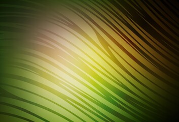Dark Green, Yellow vector pattern with bent lines.