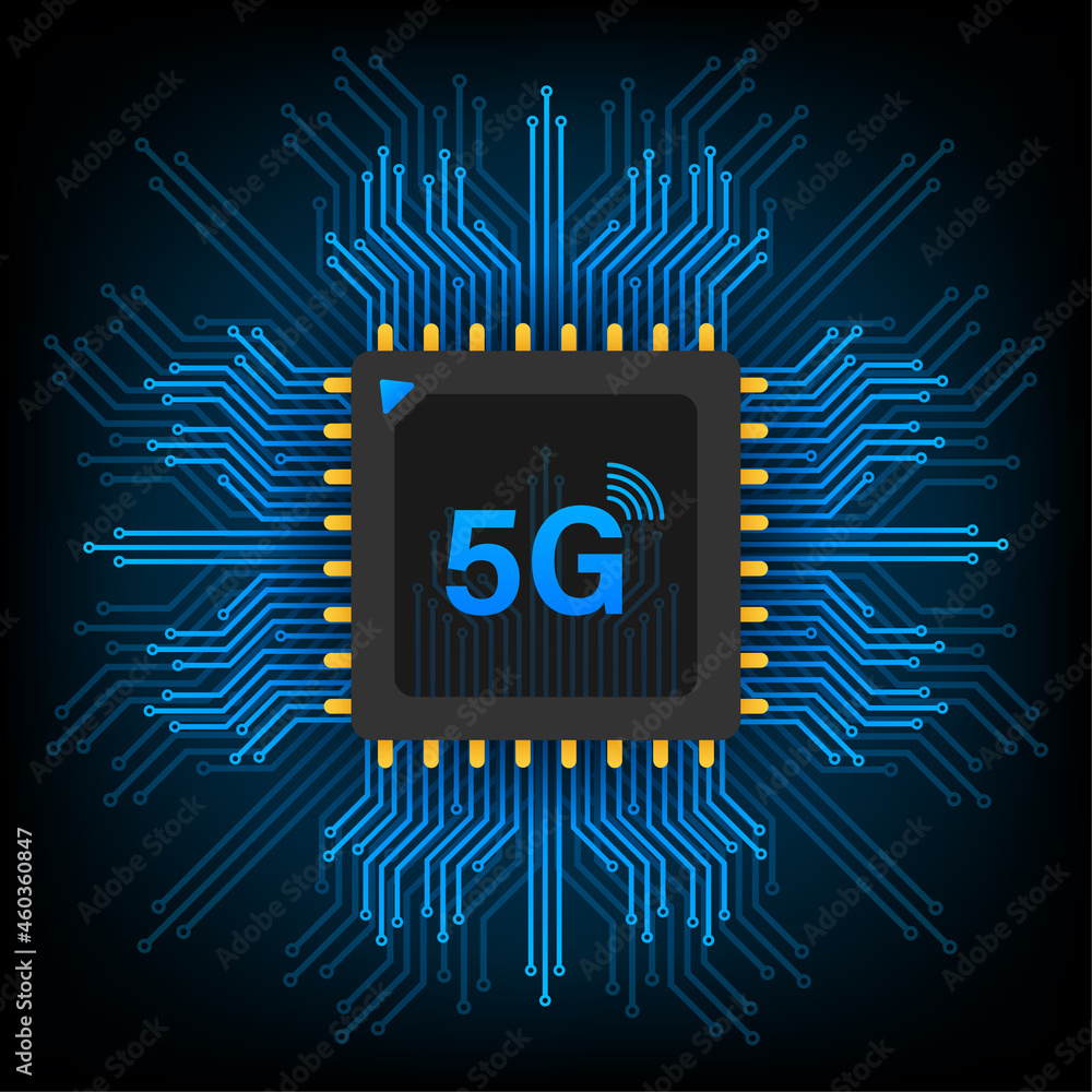 Poster 5g esim embedded sim card icon symbol concept. new chip mobile cellular communication technology. ve