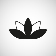 Lotus icon logo isolated on white background. Vector illustration. Eps 10