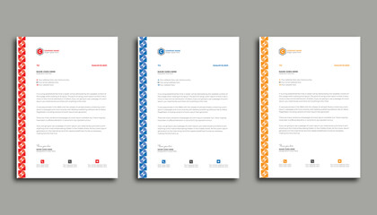 Corporate business creative, clean & modern print-ready professional letterhead design template in A4 size with color.