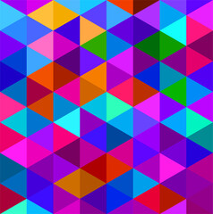 Abstract geometric pattern of multicolored triangles, mosaic tiles concept. Vector illustration