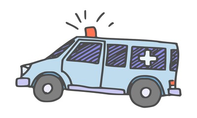 ambulance simple drawing car hospital. sketch new © antondzyna