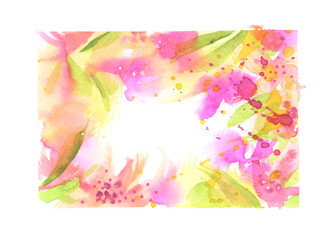 Art Watercolor and Acrylic smear blot. Interior painting. Abstract texture color stain horizontal texture background.
