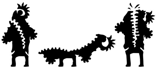 Obraz premium Halloween Monster Silhouette, Biter