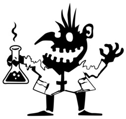 Halloween Monster Silhouette, Mad Doctor