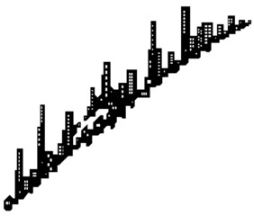 Skyline City Diagonal Silhouette