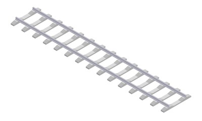 railroad rails and sleepers in isometric styles
