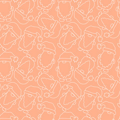 Happy New Year and Merry Christmas! Cute Christmas Gnomes. Seamless vector pattern in doodle style for fabric design, wrapping paper, cards.