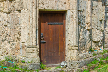 door to the church of Kvetera in Georgia