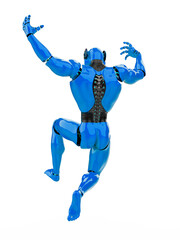 cyber tigerin is jumping rear view