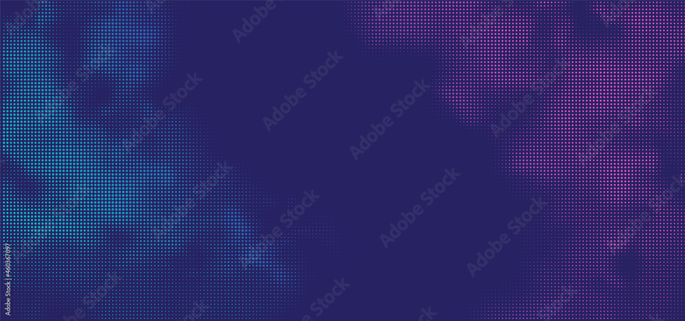 Poster Abstract vector background. Halftone gradient gradation. Vibrant texture. Smoke effect. Retro design.