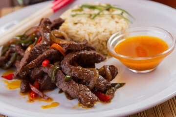Chinese Food beef with rice