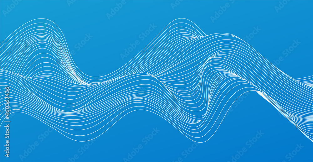 Poster Vector abstract colorful flowing wave lines Design element for technology, science, modern concept.