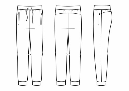 Download Picture Black And White Women Tapered Pants Template  Track Pants  Template Png PNG Image with No Background  PNGkeycom
