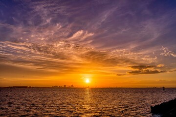 Sunrise at Sanbanze, Urayasu, Japan on Sept. 28, 2021