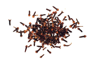 Carnation on a close-up macro as a background and texture. Indian spices for cooking. Carnation seed background with place for text.