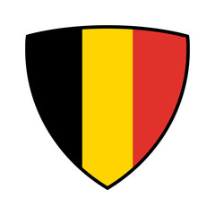 Fototapeta premium Flagge von Belgien in Schild Form
