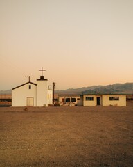 Abandoned buildings in Amboy, on Route 66 in the Mojave Desert of California