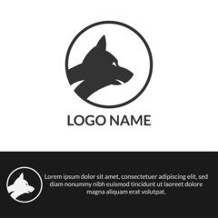 Simple Wolf head  vector illustration. animal head logo design illustration