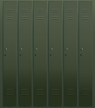 School Locker with six doors, vector illustration