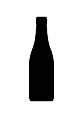 Wine bottle icon. (Wine bottle vector silhouette)
