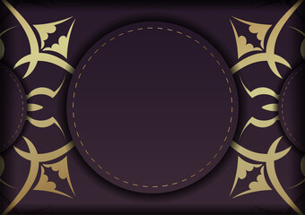 Template Flyer burgundy color with vintage gold ornaments for your congratulations.