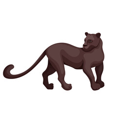 Panther, a wild feline. Cartoon vector graphics.

