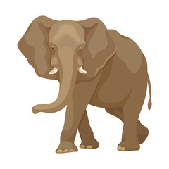 African elephant. Cartoon vector graphics.
