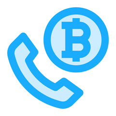 Fototapeta premium bitcoin call icon illustration