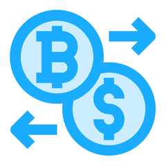 bitcoin exchange icon illustration