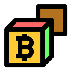 bitcoin blockchain icon illustration