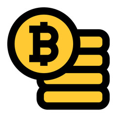 bitcoin earning icon illustration