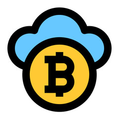 bitcoin cloud icon illustration