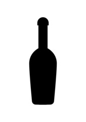 Alcohol bottle icon. (Alcohol bottle vector silhouette) 