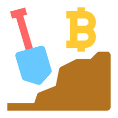 bitcoin mining icon illustration