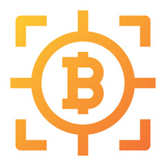 bitcoin target icon illustration