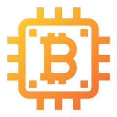 bitcoin processor icon illustration